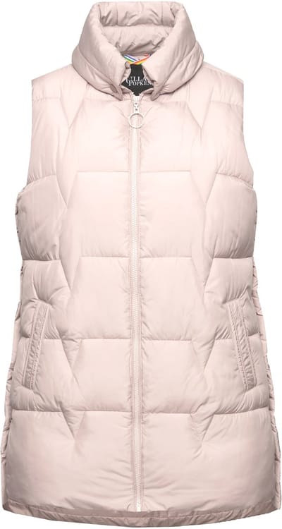 Ulla Popken - Dames - Doorgestikte bodywarmer zijwaartse drukknopen mouwloos - Mauve - Maat 42+