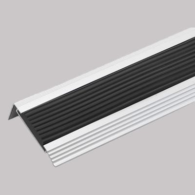 Aluminium trapprofiel - Antislip trapneus - Veilige trappen - Duurzame randbescherming - 5.5CM breed - Zwart
