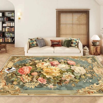 Bloementapijten in Scandinavische stijl voor woonkamer Hoogwaardige bloemendecoratie Slaapkamer Grote oppervlaktekleden Antislip Lobby Sofa-gebied Matten 100*200cm