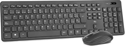Draadloos Toetsenbord en Muis Combo QWERTY - Bluetooth & USB Ontvanger voor Windows, Android, Mac
