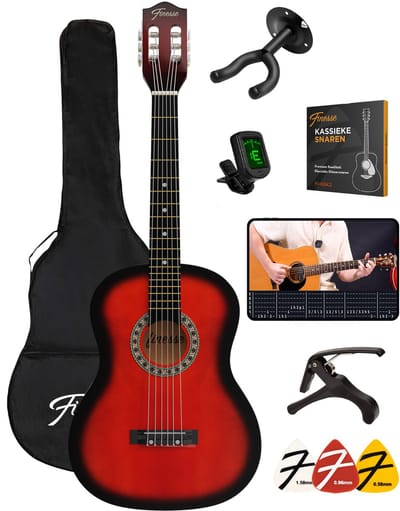 Finesse Akoestische Gitaar - met Videocursus - Nylon Snaren - Klassieke Gitaar - Gitaar Kind & Volwassenen