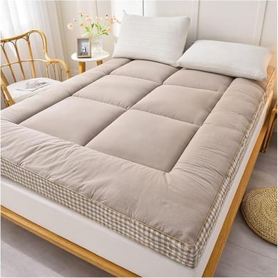 Dikke Matras - Vloerbedekking Slaapmat - Logeren Kamperen - Opvouwbaar Compact - 90x200cm - Grijs