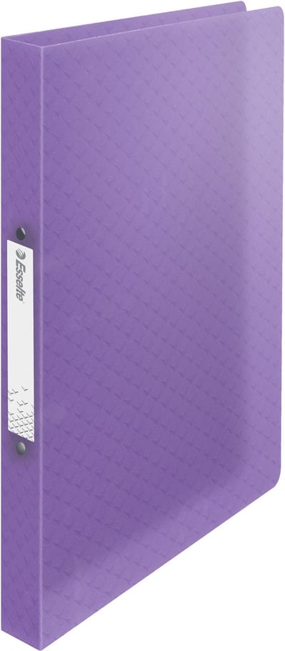 Esselte Colour'Breeze 2-Rings A4 Ringband met Zachte Kaft voor 140 Vellen - Rugbreedte 25mm - Lavendel