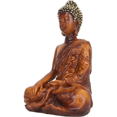 Boeddhabeeld Geluk Rijkdom Vreedzame Sfeer Zen Meditatie Boeddhabeeldjes Boeddha Decor voor brown