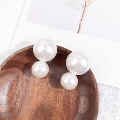 Witte Dubbele Imitatie Parel Oorbellen Voor Vrouwen Persoonlijkheid Nieuwe Mode Statement Oorbellen Sieraden Bijoux Cadeaus brown