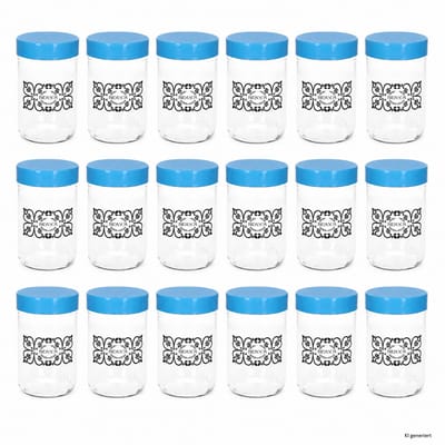 18-delige set bewaarglas IDA met kunststof deksel blauw – 24868