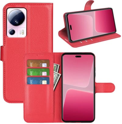 MobyDefend Hoesje - Geschikt voor Xiaomi 13 Lite - Kunstleren Wallet Book Case (Sluiting Voorkant) - Rood