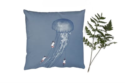 Sierkussens - Kussentjes Woonkamer - 40x40 cm - Kinderen - Kwal - Zeedieren - Vintage
