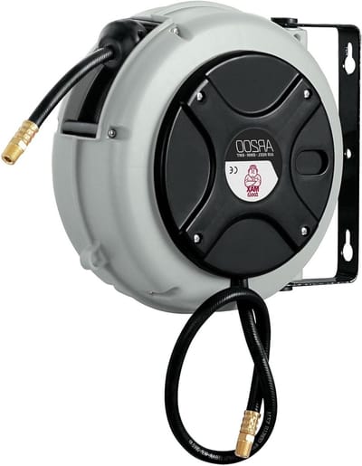 Slanghaspel - Luchtslang - Werkplaats Organisatie - Automatische oproller - 6 meter - Wit