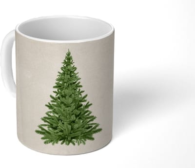 Mok - Koffiemok - Kerstboom - Groen - Kerstmis - Feestdagen - Mokken - 350 ML - Beker - Koffiemokken - Theemok - Tafeldecoratie Kerstmis - Kerstdecoratie tafel - Tafelversiering
