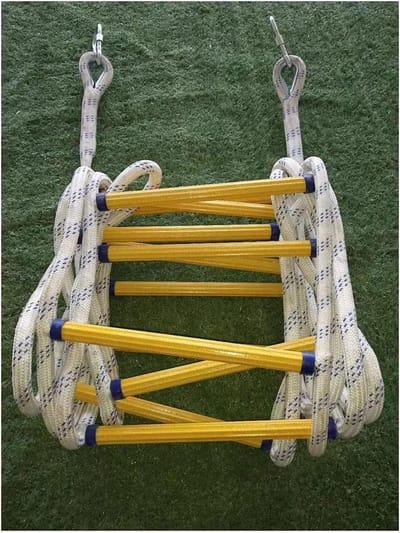 Veiligheidsladder Touwladder - Noodladder Vluchtladder - Snelle Ontsnapping - Sterk Draagvermogen - 10 Meter - Geel