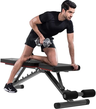 Fitness Bank - Trainingsbank Zonder Gewicht - Kracht Training - Verstelbare Rugleuning - 250kg Capaciteit - Zwart