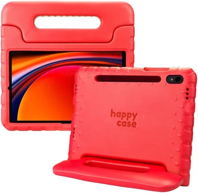 HappyCase Kinder Tablethoes Geschikt voor Samsung Galaxy Tab S9 | Kindvriendelijke Hoes | Beschemhoes | Kinderhoes | met Handvat en Standaard | Rood