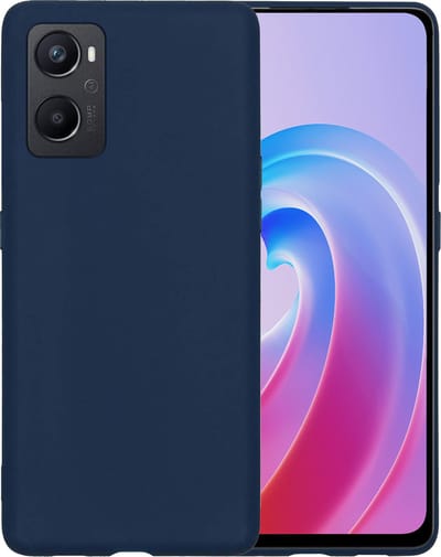 Hoesje - Geschikt voor OPPO A76 - Sterk & Shockproof - Siliconen Case - Hoes Cover - Telefoonhoes - Donkerblauw