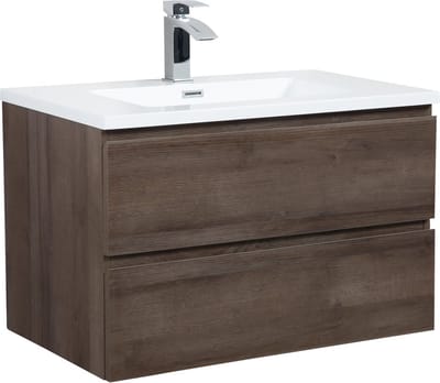 Badplaats Badkamermeubel Set Angela 80 cm – Bruin Eiken – Badmeubel met Wastafel