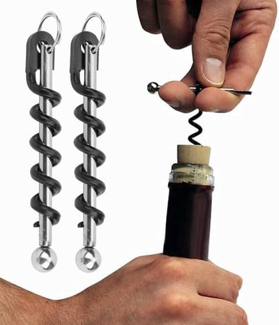 Set van 2 RVS Kurkentrekkers voor Wijn - Mini Flessenopener en Accessoires voor Wijnliefhebbers