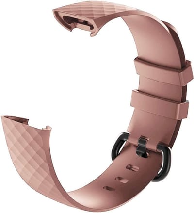 DrPhone FB1 TPU Siliconen Band - Geschikt voor Fitbit Charge 4 / Fitbit Charge 3 / 3 SE - Pols armband – Maat L - Lichtroze met Metalen Zwarte Gesp