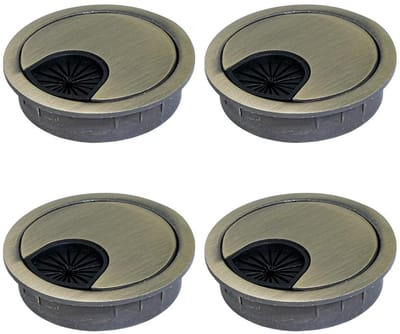 Dailygoods- Kabeldoorvoer 53mm - 4 Stuks - Robuust Metaal - Rubber Doorlaten - Eenvoudige Montage - Professionele Kabelgeleiding - Kabelgat