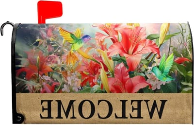 Brievenbus Cover - Brievenbushoes Magnetisch - Tuin Decoratie - Dubbelzijdig Bedrukt - 25x21 inch - Lente Bloemen