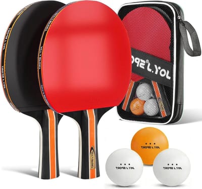 Tafeltennisset - Pingpongbatjes - Sport en spel - 7-laags houtconstructie - 2 batjes 3 ballen - Niet gespecificeerd
