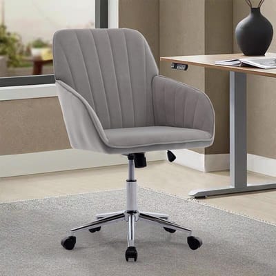BLACKCOLORS TY In hoogte verstelbare bureaustoel voor thuis en de slaapkamer, ergonomische draaistoel met rugleuning, geschikt voor langdurig zitten.