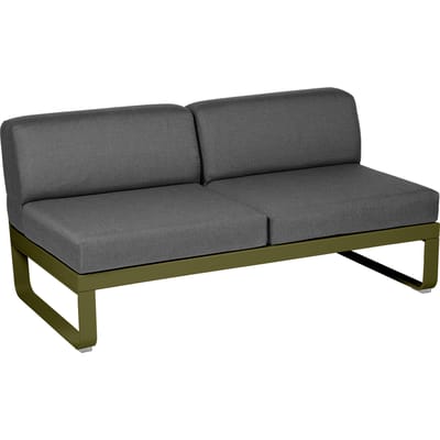 Fermob BELLEVIE 2-zits middenmodule - D3 Pesto - A3 grafietgrijs