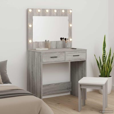 vidaXL - Kaptafel - Grijs - Sonoma - 78,5 - x - 41 - x - 135 - cm - Bewerkt - hout
