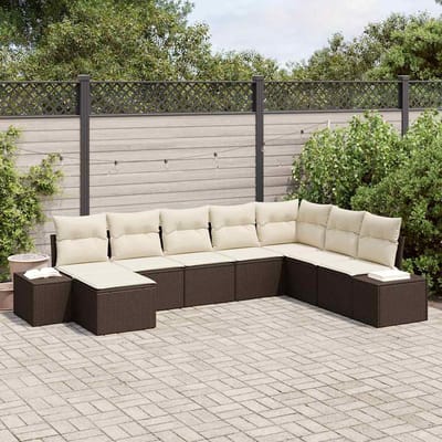 vidaXL Tuin Sofa Set 8 st poly rattan