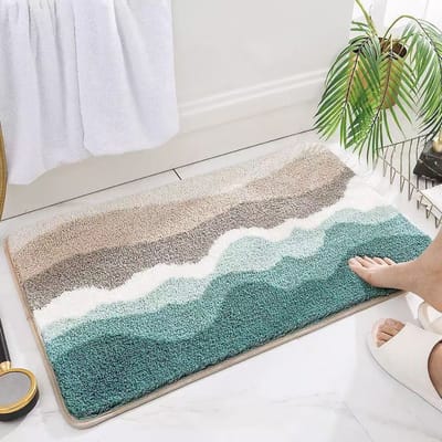 VHV - Badmat - Deurmat - Badmat antislip - Deurmat binnen - 50 x 80 cm - Antislip en Absorberend - Machinewasbaar - Zacht en Comfortabel voor Douche en Bad - Stijl 2