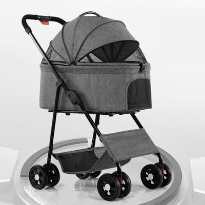 Hondenwagen Opvouwbaar - Reisbuggy Huisdier - Comfortabel Vervoer - Afneembare Drager - 668 x 508 x 10109 cm - Grijs