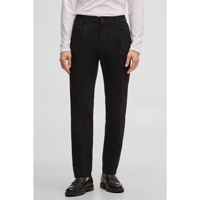 Flex Cross crêpe broek met plooien Lui, zwart
