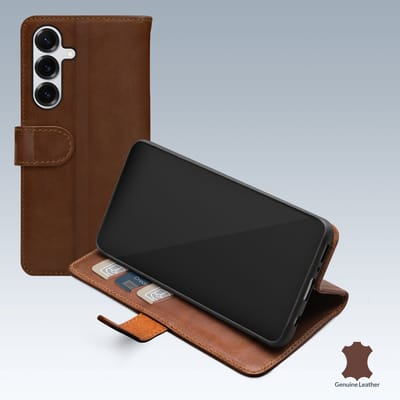 Mobilize Telefoonhoesje geschikt voor Samsung Galaxy S26 Plus Hoesje Echt Leer | Mobilize Wallet Bookcase Portemonnee | Pasjeshouder voor 3 Pasjes | Telefoonhoesje voor Pinpas / OV Kaart / Rijbewijs - Bruin