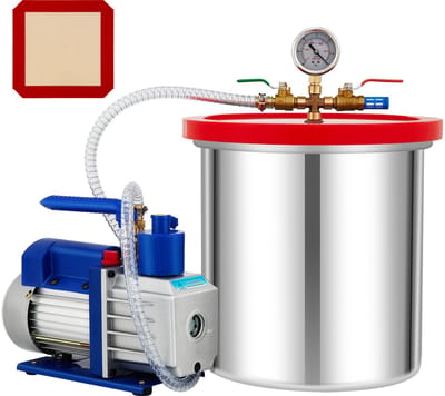 Enkeltraps Vacuümkamer en Pompcombinatie,5 Gal, 5cfm, 1/3hp, 5 Pa, Ac 230 V, 50 Hz, voor Huishoudelijke Airconditioning, Auto-Onderhoud en Vacuümverpakking.