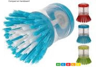 *** 1x Afwasborstel met Reservoir - Zeep b esparend - Handzaam Camping - van Heble® ***