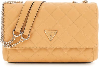 GUESS Schoudertas Eco Carly Convertible Xbody Flap Bag Beige