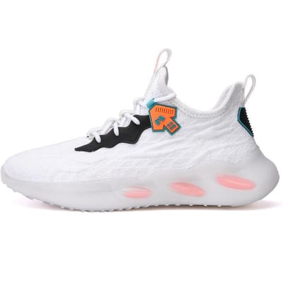 Herenschoenen Lente Nieuwe Herenschoenen Vliegend Geweven Ademend Heren Casual Schoenen Transparante Zachte Zool Lichtgewicht Hardloopschoenen Heren 44 white