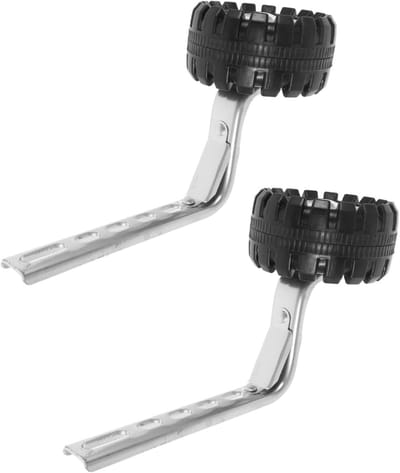 Kinder Fiets Zijwieltjes - Hulpwielen Stabilisator - Leren Fietsen - Stevig Metaal Ontwerp - 31 cm - Zwart