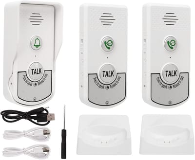 Draadloze Intercom voor Deur met 2 Ontvangers voor Thuis en Kantoor