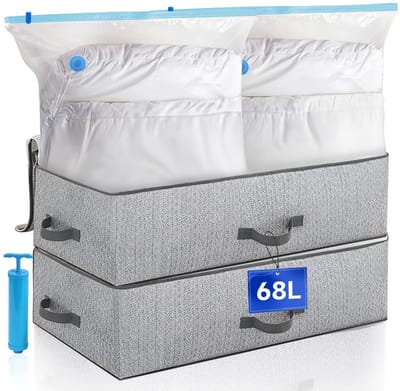 Unyqoos® Ruimtebesparende opbergset met vacuümzakken voor kleding en beddengoed