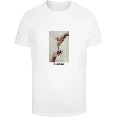 Mister Tee - God Given Pizza Heren Tshirt - 4XL - Wit