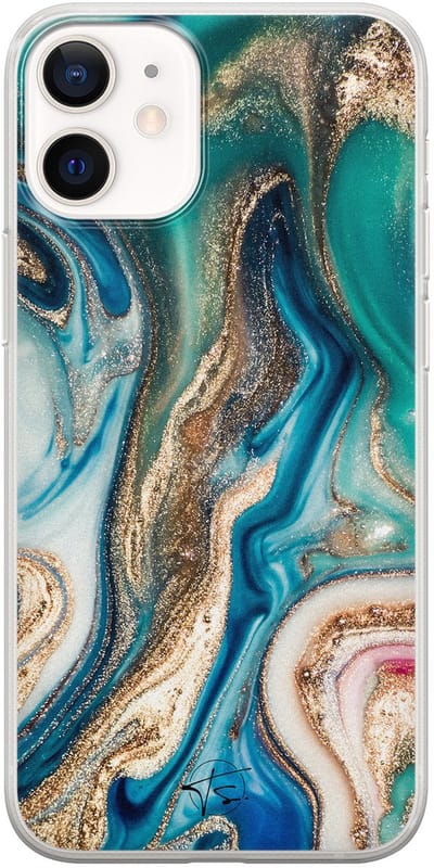 Hoesje geschikt voor iPhone 12 Mini - Magic marble - Soft Case - TPU - Marmer - Multi - Mooie Telefoonhoesjes