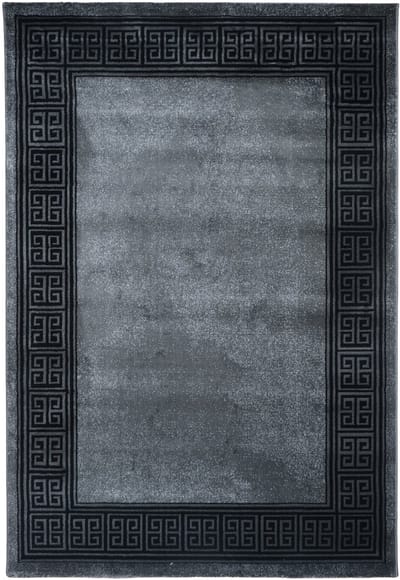 Blanca Vloerkleed – Laagpolig vloerkleed met Griekse rand – Grijs/Antraciet – 240x330 cm