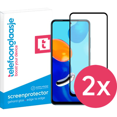DuoPack: Xiaomi Redmi Note 11 screenprotector gehard glas Edge to Edge