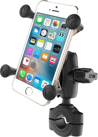 X-grip smartphone stuurmontage RAM Mounts met korte arm tot ø25,4 mm