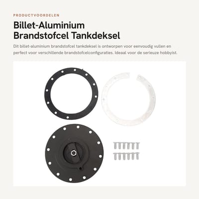 Dailygoods- Brandstofcel Tankdeksel 160 mm - Billet-Aluminium - Eenvoudig Vullen - 12 Schroeven - Afdichting - Schokbestendig - Brandstofdeksel