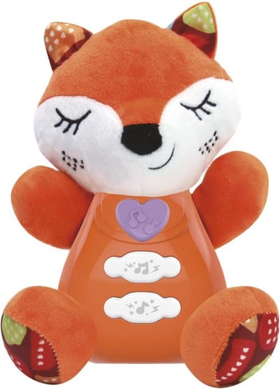 Vos Knuffeldier met Licht en Geluid - Tachan - Oranje Knuffel - Inclusief Batterijen