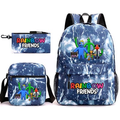 Rainbow Friends Omringende Rugzak Basisschoolleerling Sterrenhemel Schooltas Driesets 17 inch backpack