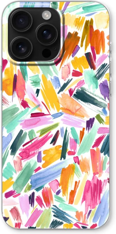 Case Company® - Hoesje geschikt voor iPhone 16 Pro Max hoesje - Watercolor Brushstrokes - Soft Cover Telefoonhoesje - Bescherming aan alle Kanten en Schermrand