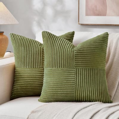 Kussenslopen Set - Decoratieve Hoezen - Woonkamer Decoratie - Corduroy Fluweel - 45 x 45 cm - Wit