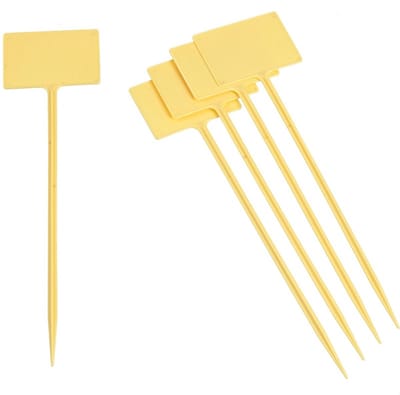 Tuinlabels - 5x - geel - kunststof - 5,5 x 8,5 cm - plaats- en naametiketten